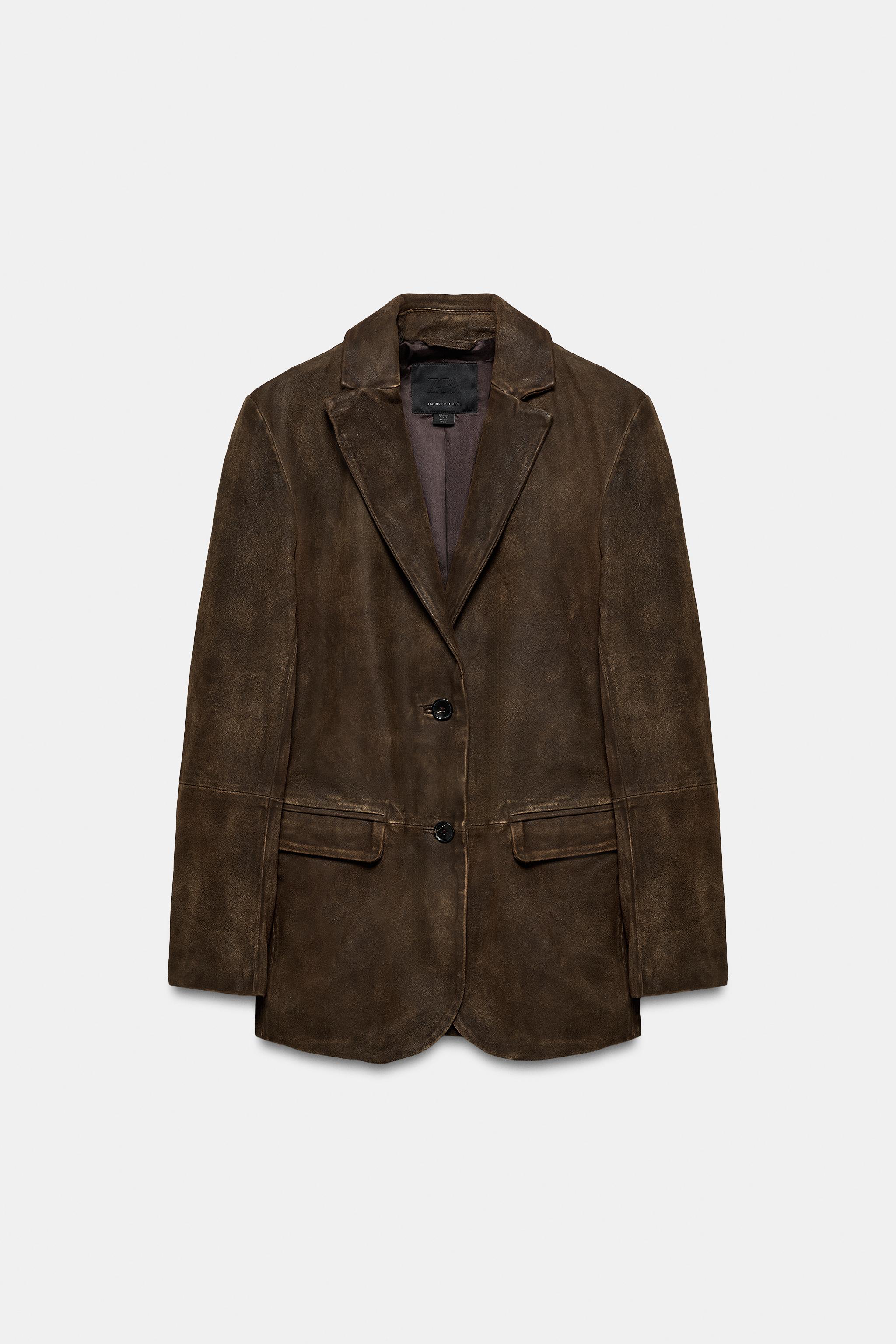 100% SUEDE LEATHER BLAZER ZW COLLECTION LIMITED EDITION