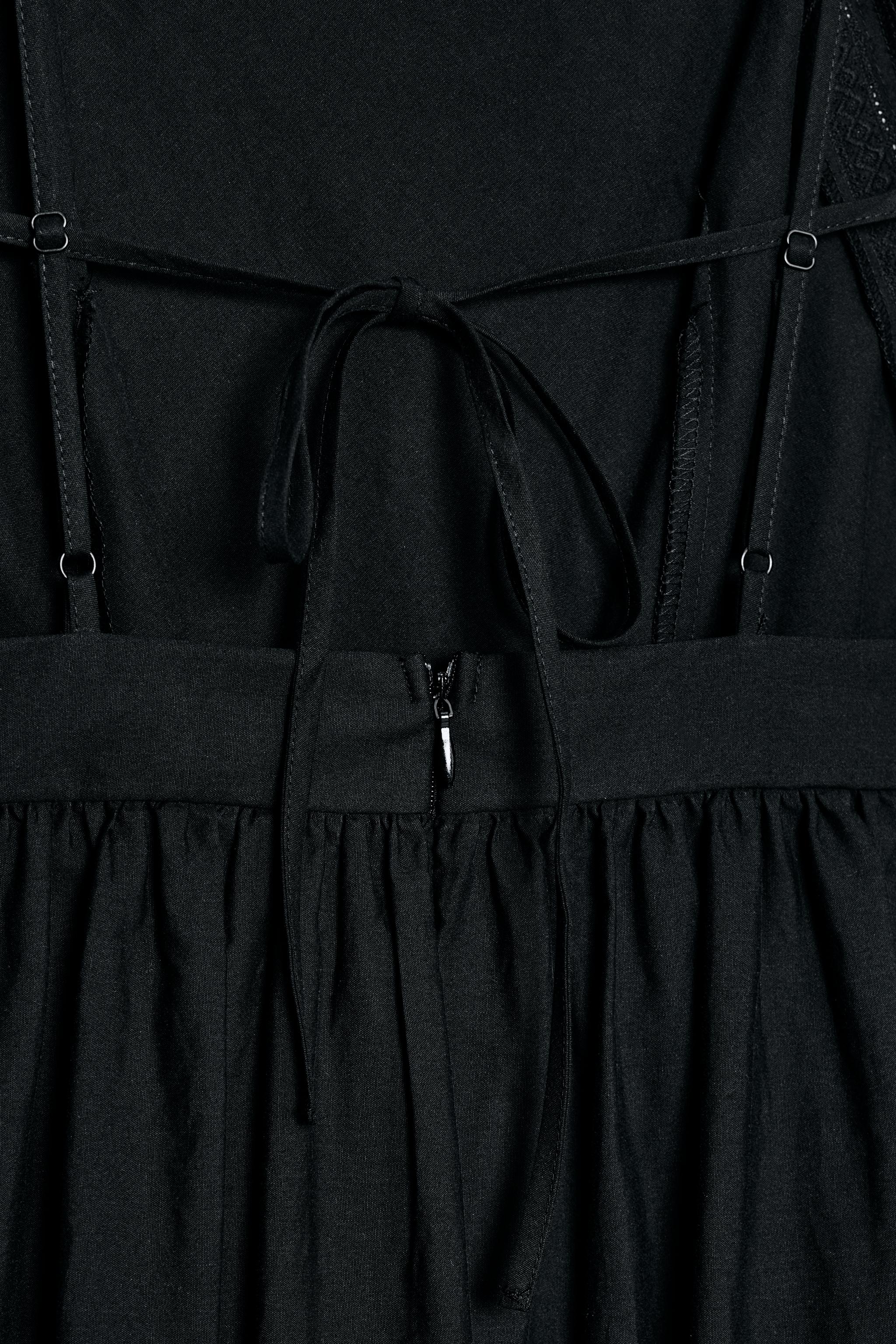 EMBROIDERED EYELET MIDI DRESS - Black | ZARA United States EMBROIDERED EYELET MIDI DRESS - Black | ZARA United States