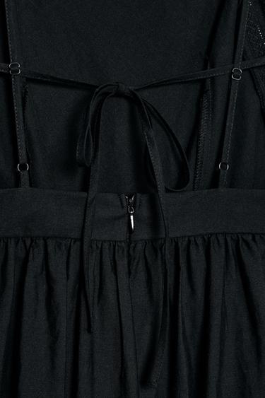 MIDI DRESS WITH CUTWORK EMBROIDERY - Black by Zara - Image 10