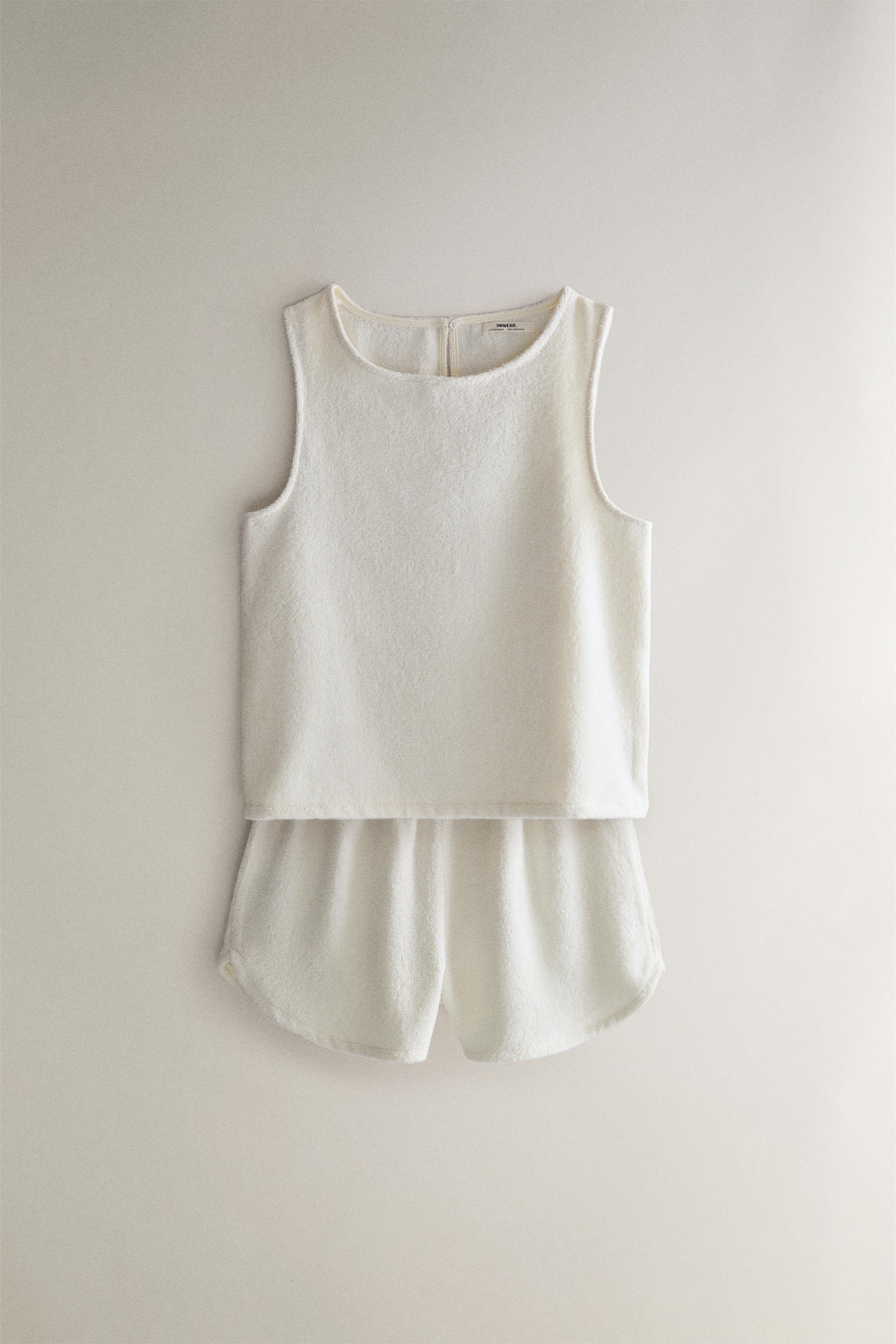 Женские шорты Zara COTTON TERRYCLOTH BEACH SHORTS — фото 4
