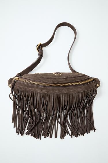 RIÑONERA FLECOS SERRAJE - Marrón de Zara