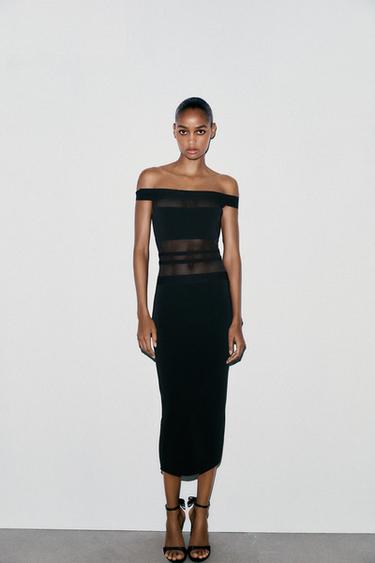 KOMBINERET STRETCH-KJOLE - Sort fra Zara