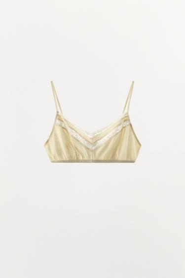 BRALETTE POINTELLE EN DENTELLE - Écru de Zara