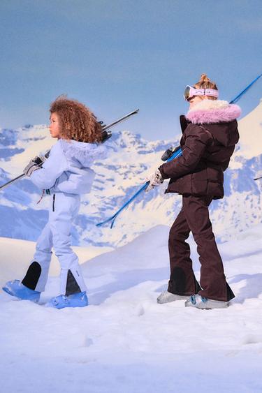 PLUMÍFERO 80% PLUMÓN Y 20% PLUMA CINTURÓN WATER RESISTANT Y WINDPROOF RECCO® SYSTEM SKI COLLECTION - Marrón de Zara