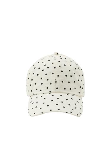 BONÉ SARJA BOLINHAS E BORDADOS DE CORAÇÃO - Cru da Zara