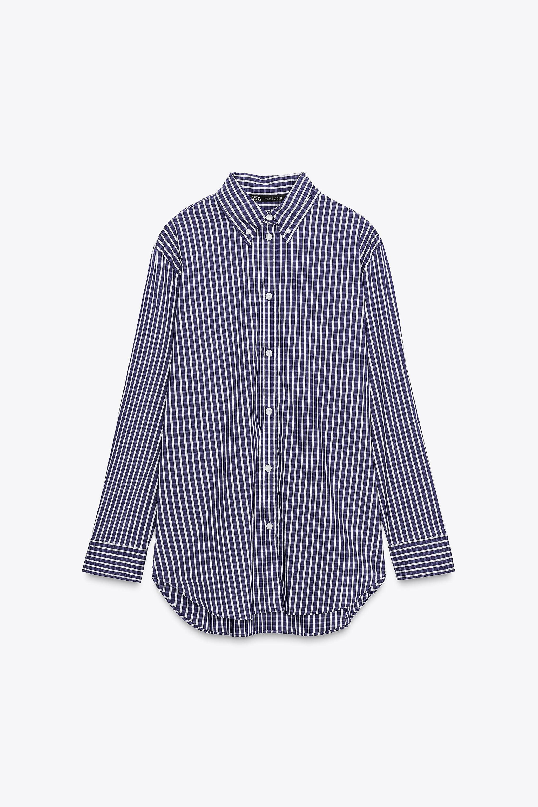 POPLIN SHIRT - Blue / White | ZARA United States