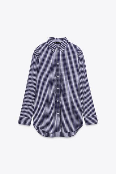 CHECK POPLIN SHIRT - Blue/White by Zara - Image 5