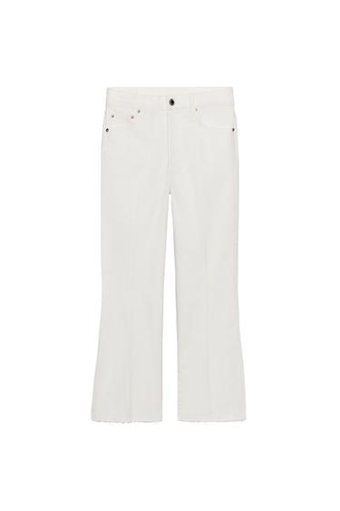 ZW COLLECTION CROPPED FLARE MID-WAIST JEANS - White by Zara