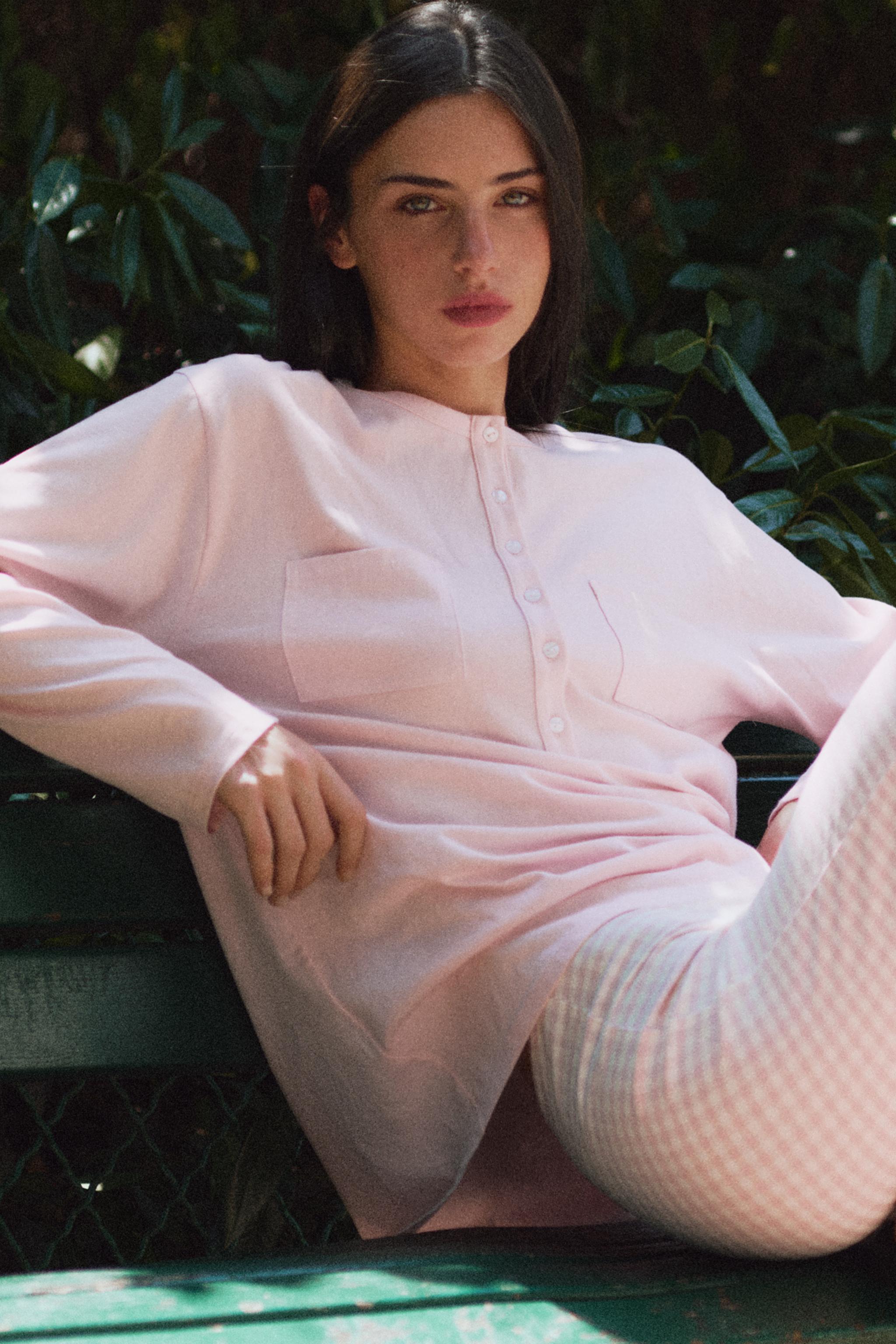 POCKET HENLEY T-SHIRT — Chalk pink