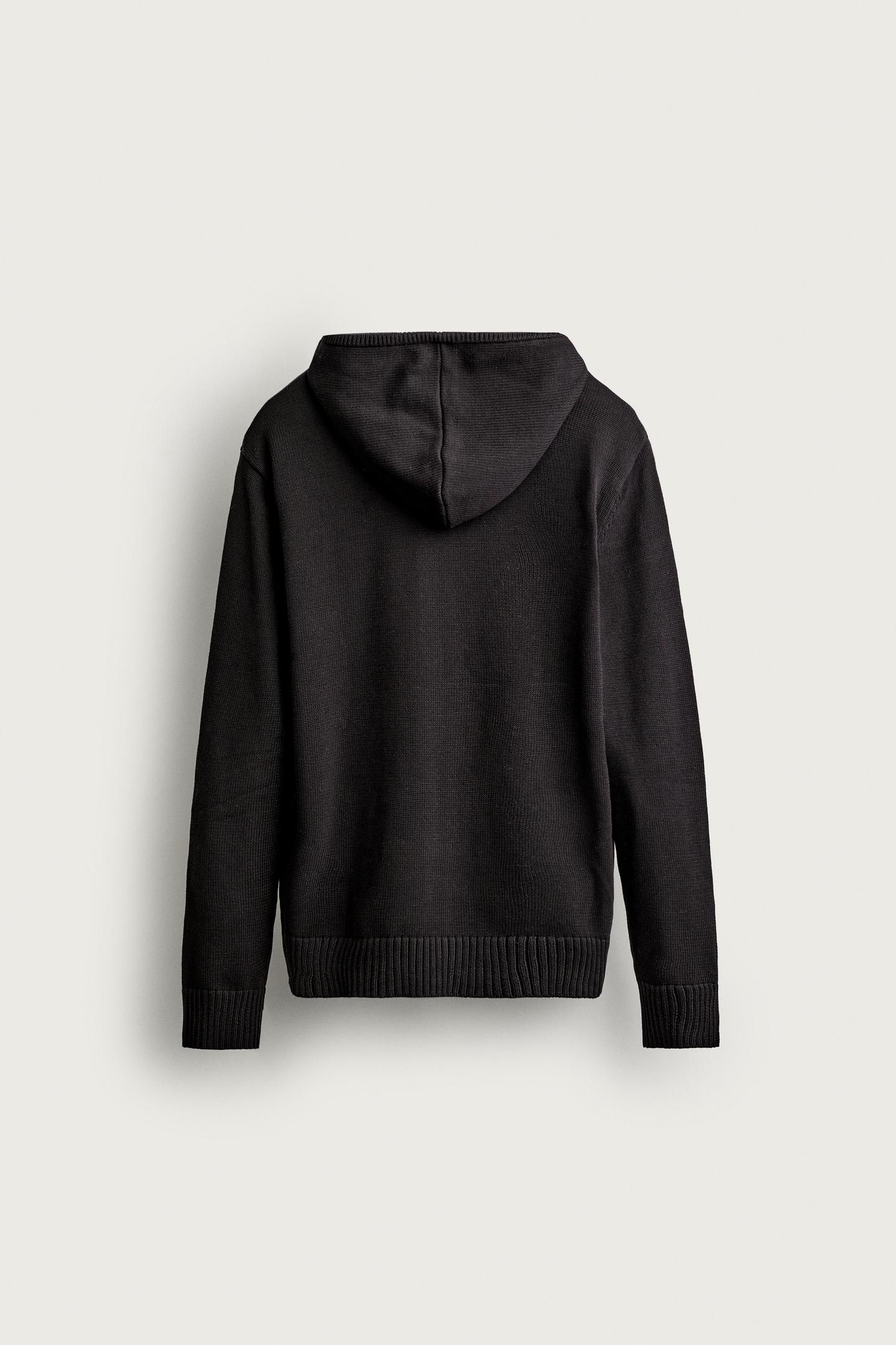Мужское худи Zara 100% Cotton Knit, цвет: Шоколадный — фото 9