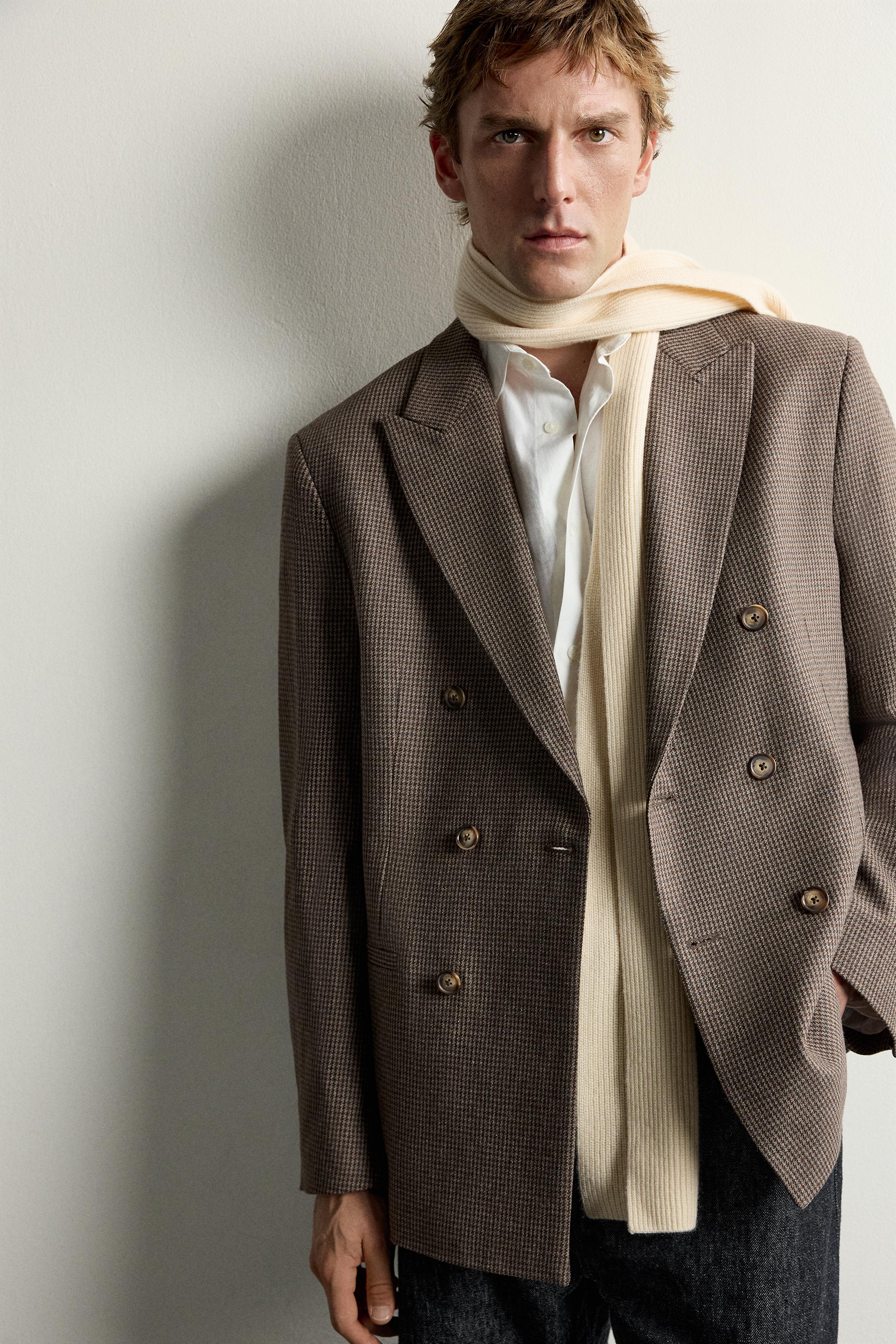 VESTE À BOUTONNAGE CROISÉ PIED-DE-POULE