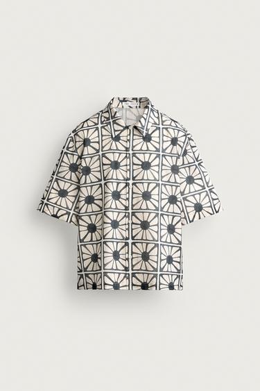 MOSAIC PRINT RELAXED FIT SHIRT - White by Zara