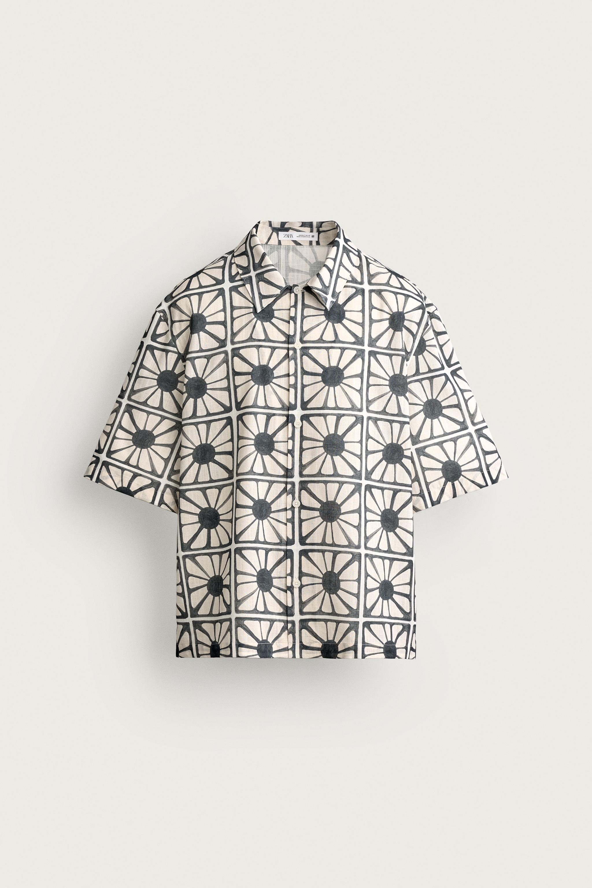MOSAIC PRINT RELAXED FIT SHIRT