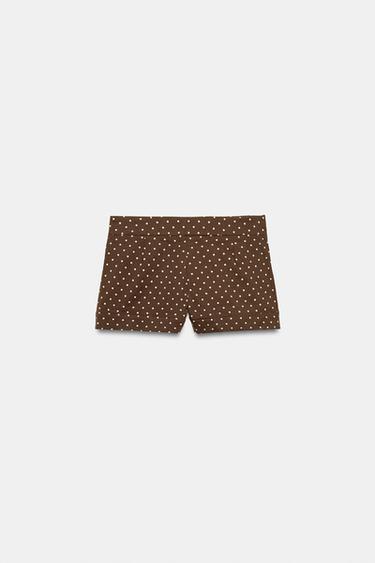 SHORT MINI À POIS - marron/blanc de Zara - Image 6