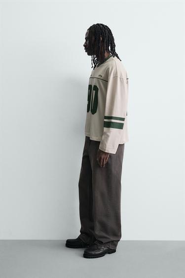 AMERICAN FOOTBALL PRINT T-SHIRT - Stone by Zara - Image 3