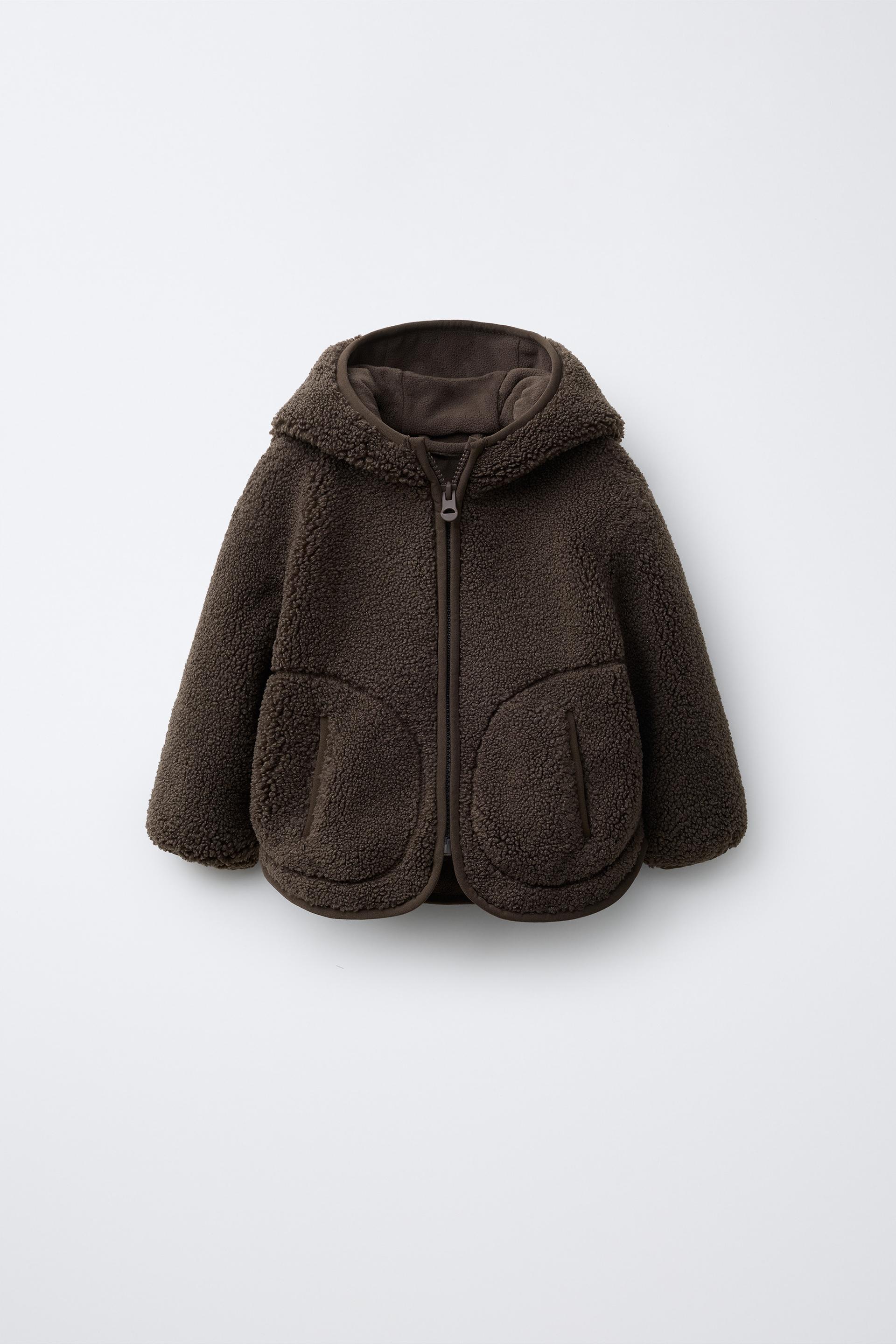 Faux Shearling Jacket With Hoodie