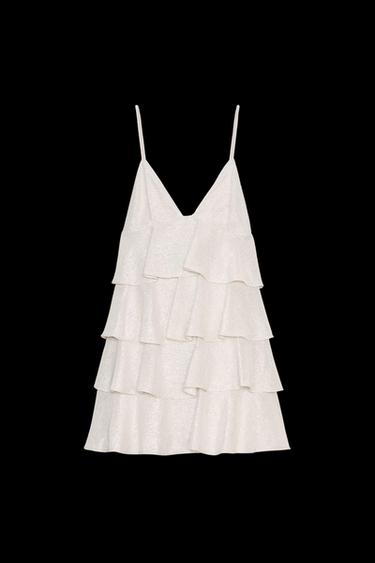 KURZES KLEID MIT VOLANTS - Silber von Zara - Bild 0