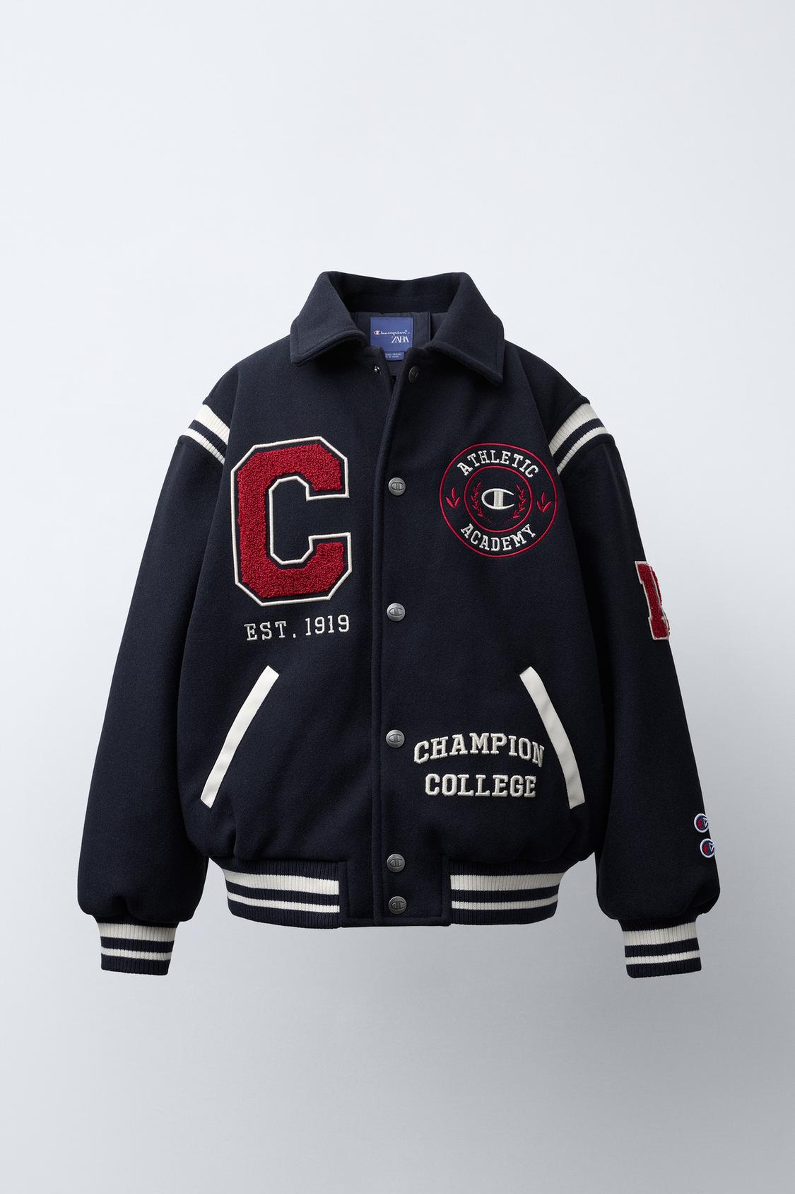 CHAMPION ® X ZARA CLOTH PATCH BOMBER JACKET