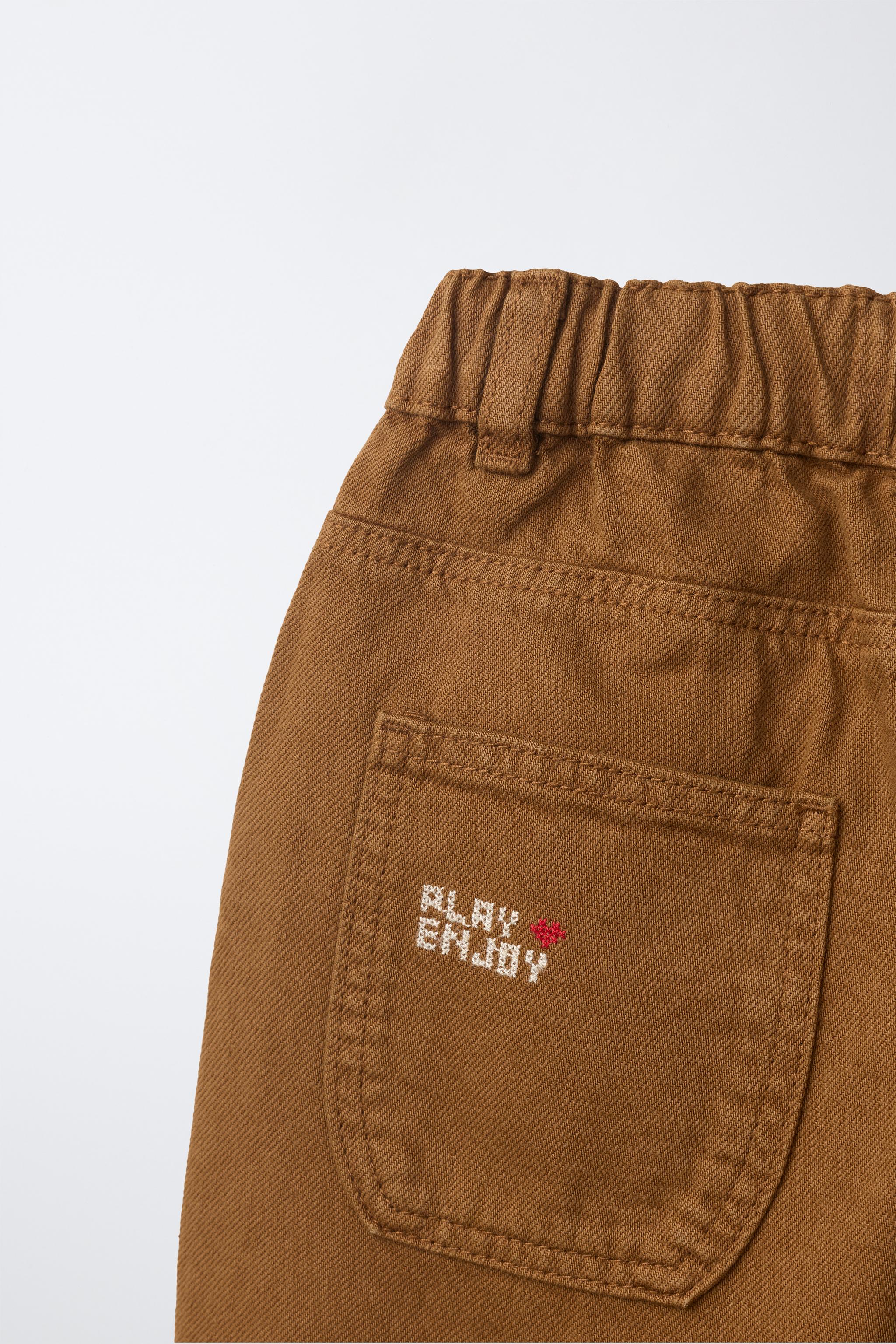 Детские брюки Zara EMBROIDERED BAGGY TROUSERS — фото 5
