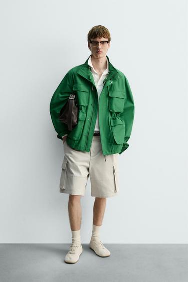 RELAXED FIT LIMITED EDITION CARGO BERMUDA SHORTS - Pearl grey by Zara