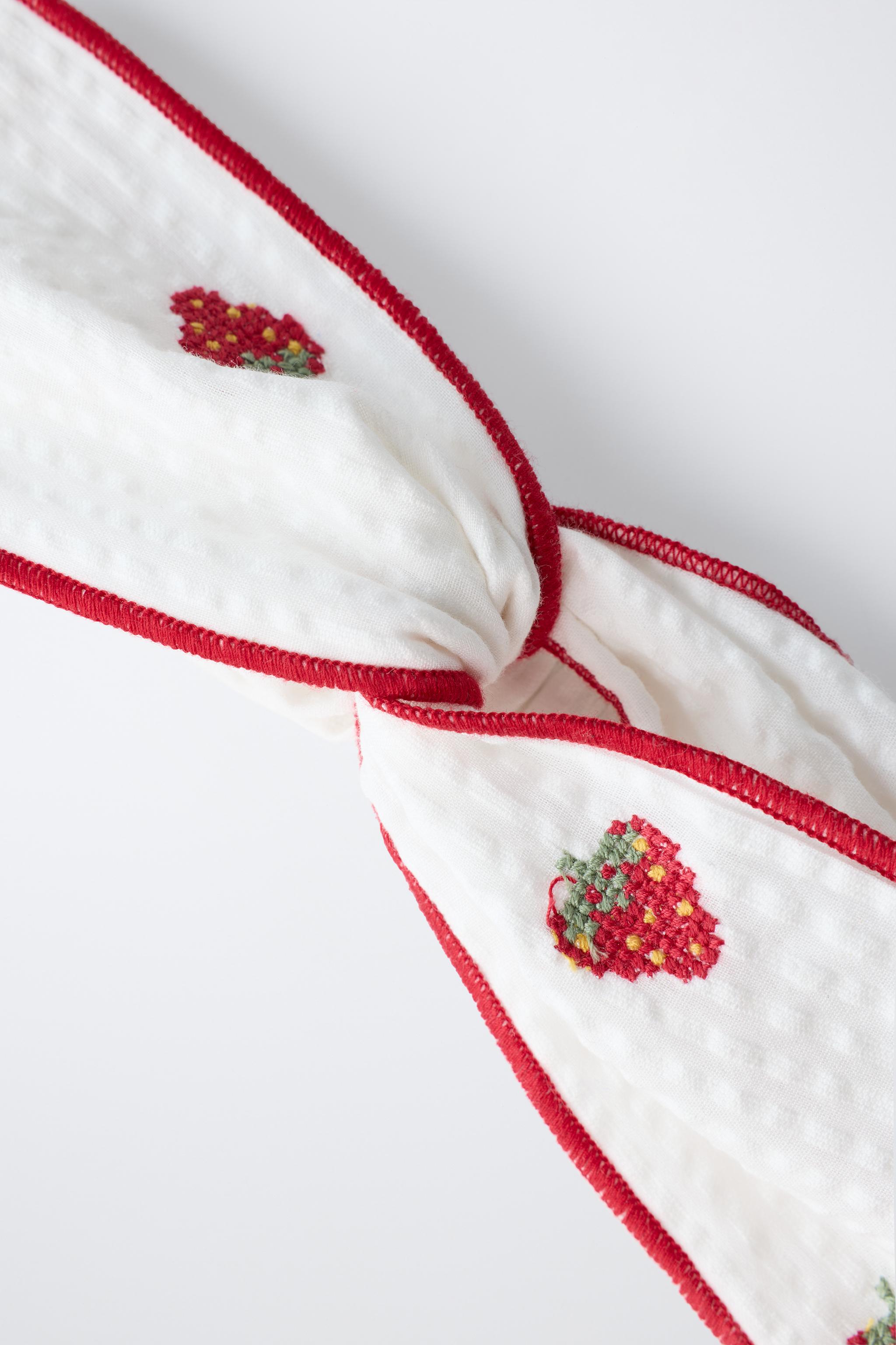 BANDEAU FRAISES BRODÉES