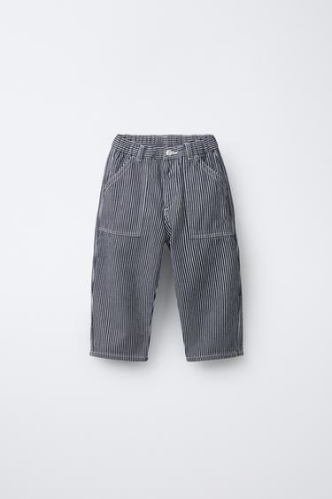 PANTALÓN MEZCLILLA BAGGY RAYAS - Rayas de Zara