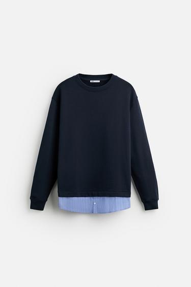 SUDADERA BAJO COMBINADO - Marino de Zara