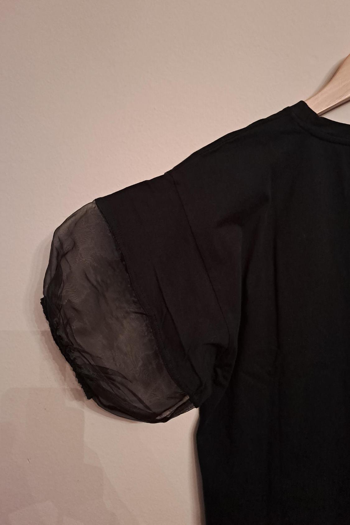 T-SHIRT WITH ORGANZA SLEEVES - Image 4