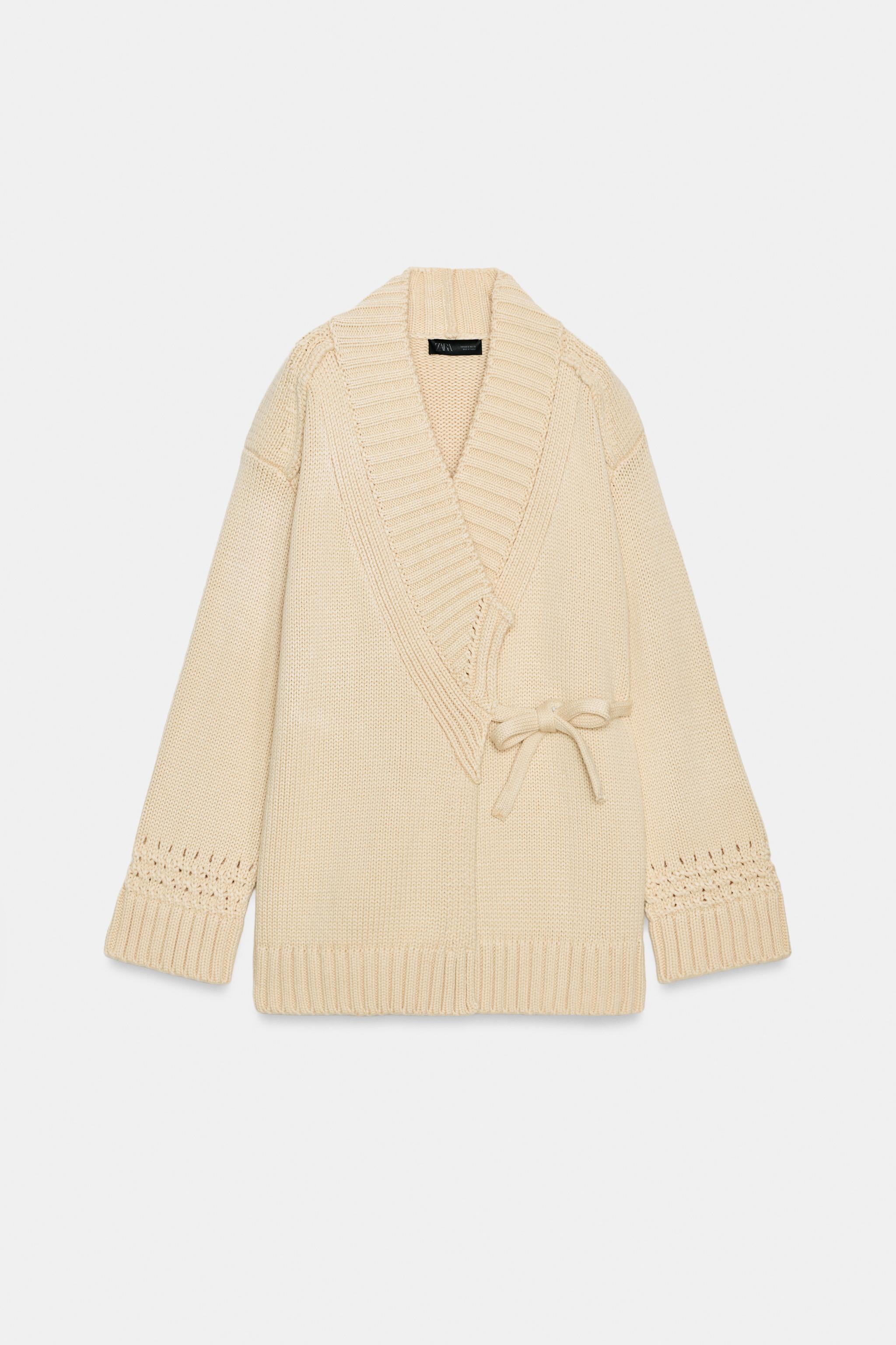 GILET KIMONO CROISÉ EN MAILLE