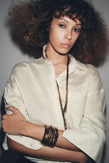 SNAKESKIN PRINT PIECES NECKLACE - Golden by Zara