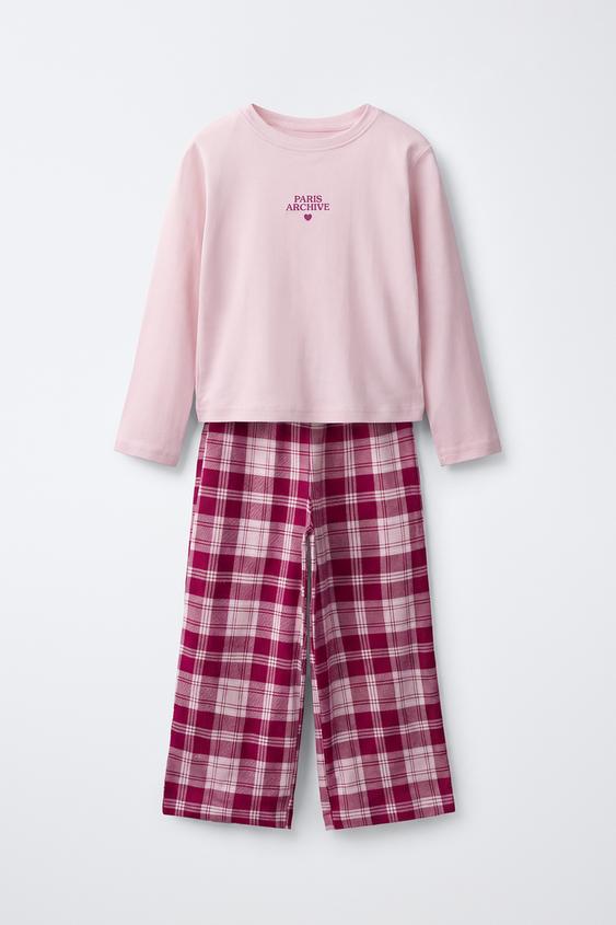 6-14 ANS/ PYJAMA IMPRIMÉ CARREAUX - Bordeaux de Zara - Image 0