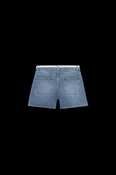 SHORTS Z1975 DENIM CINTURÓN - Azul medio de Zara