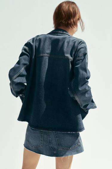 SURCHEMISE EN JEAN TRF À POCHES - Bleu marine de Zara - Image 3