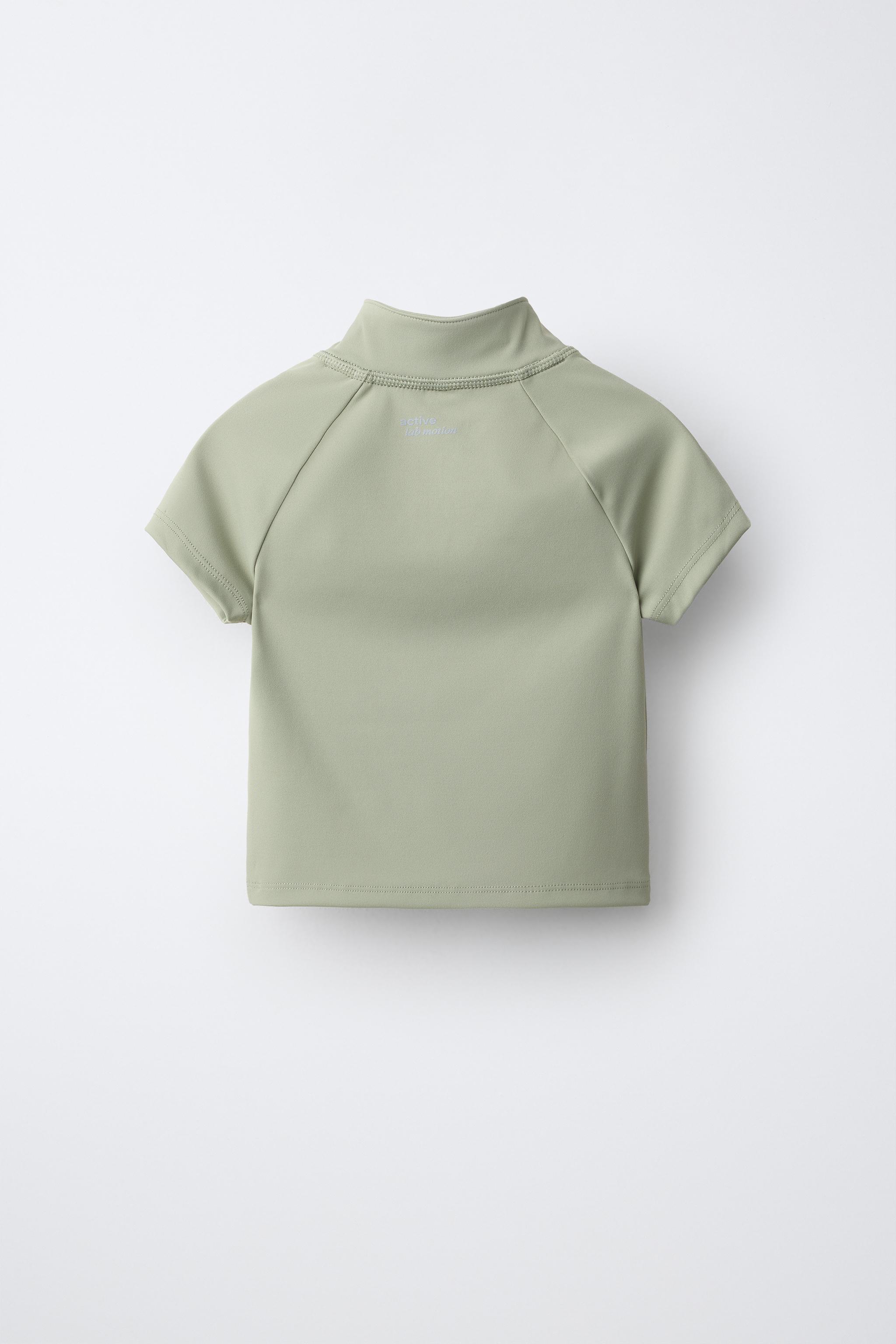 SPORTY ZIP T-SHIRT - Khaki | ZARA United States