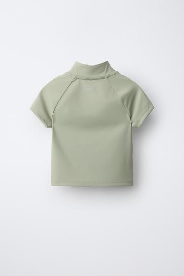 SPORTY ZIP T-SHIRT — Khaki 2