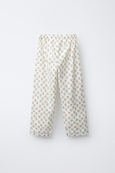 6-14 YEARS/ FLORAL SHIRT AND TROUSERS PYJAMAS - camel by Zara - Image 4
