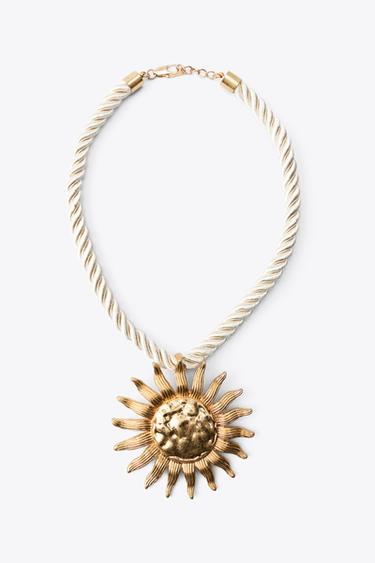Zara SUN CORD NECKLACE - Golden