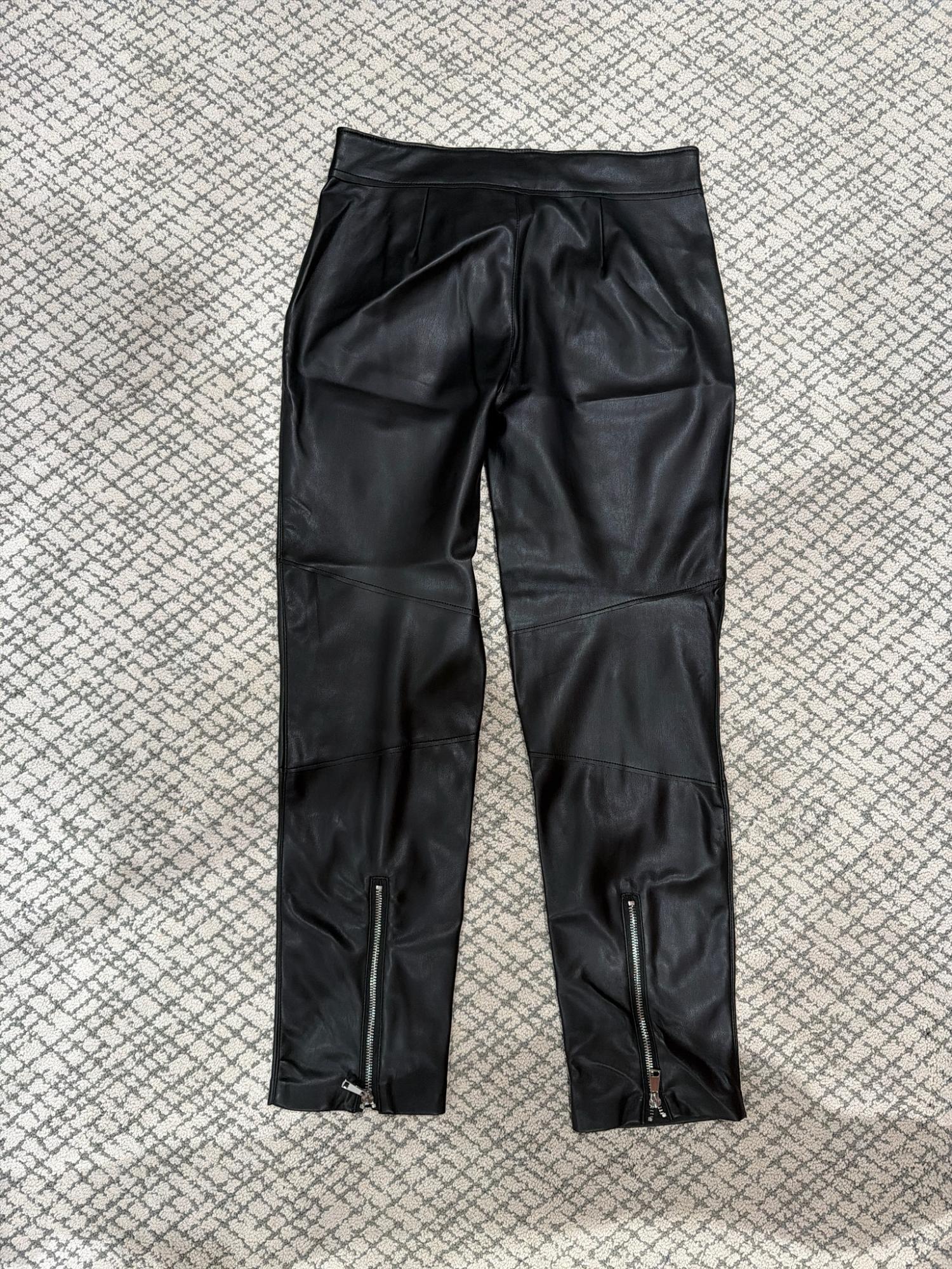 ZIPPERED FAUX LEATHER PANTS SECOND HAND | Zara Preowned
