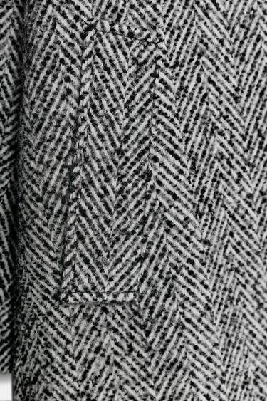 MANTEAU À CHEVRONS - Blanc / Noir de Zara - Image 9