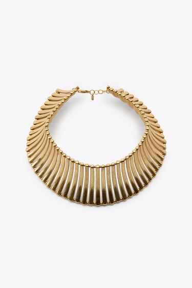 METAL PIECE CHOKER NECKLACE - Golden by Zara