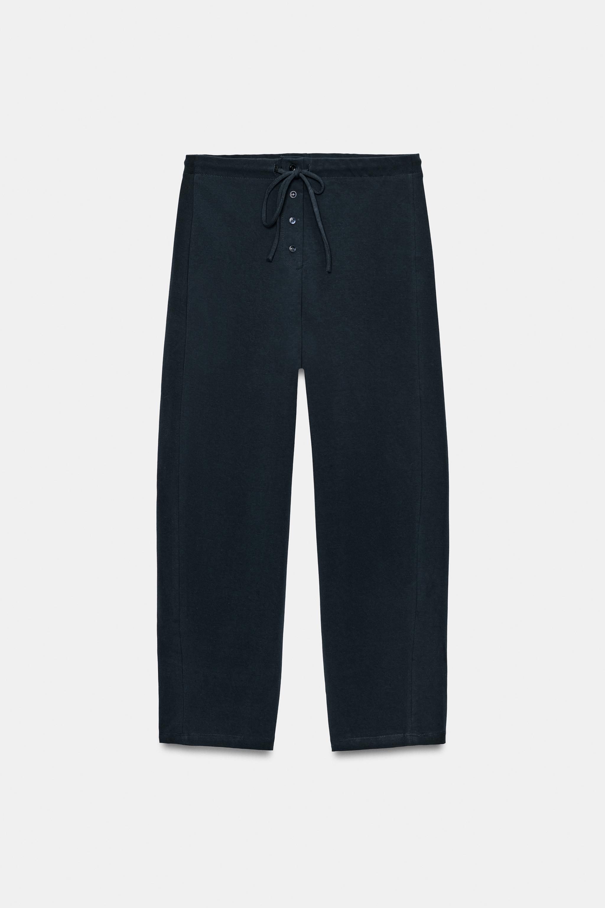 Zara INTERLOCK CARROT FIT PANTOLON görsel 5