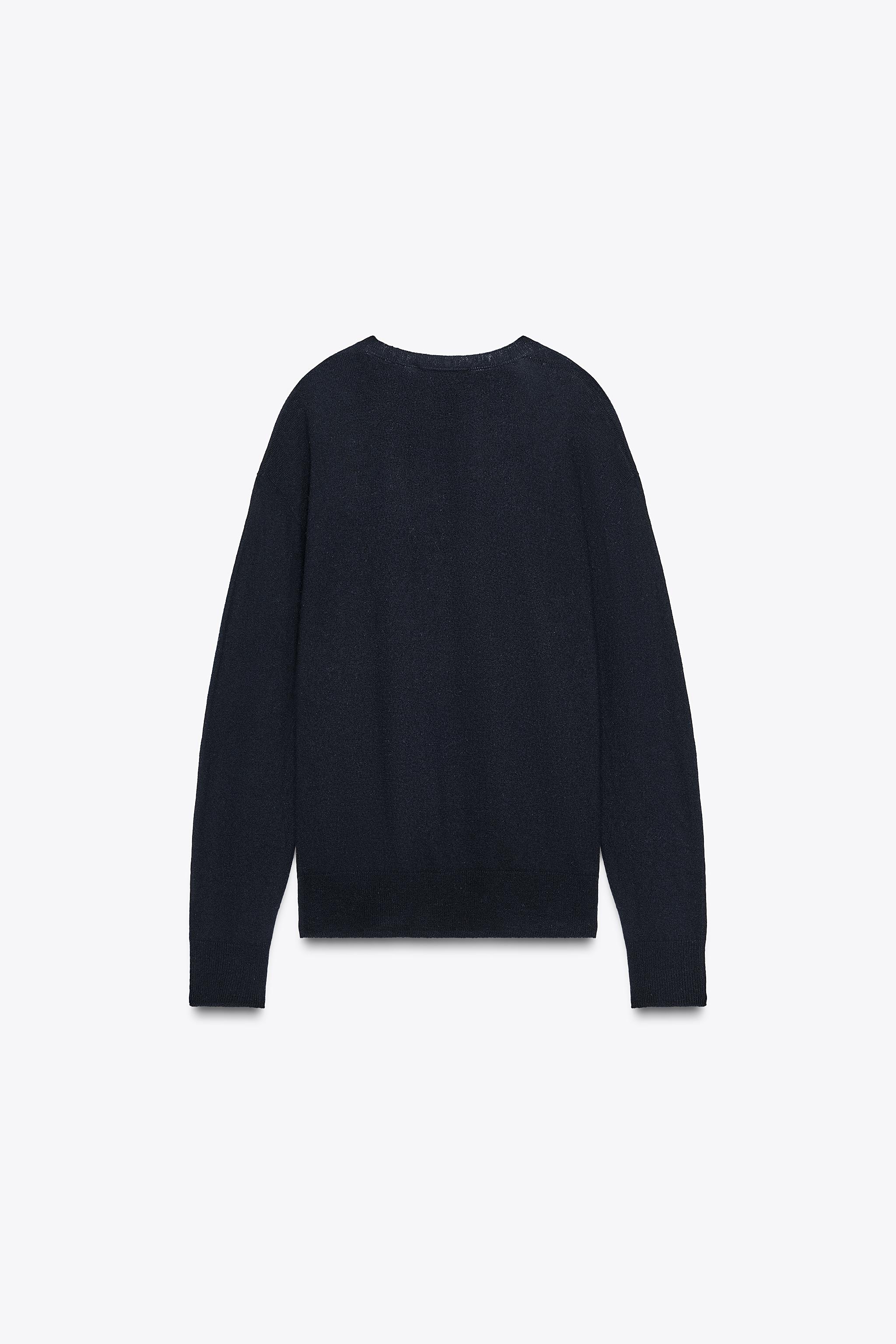 100% EXTRA-SOFT WOOL SWEATER - Navy blue | ZARA United States
