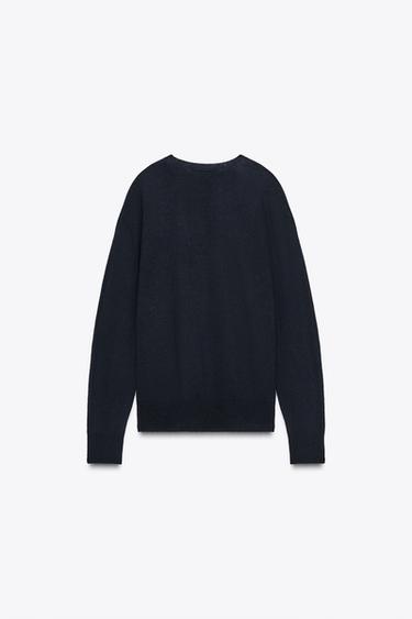 PULL 100 % LAINE EXTRA DOUCE - Bleu marine de Zara - Image 2