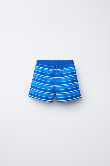 6-14 AÑOS/ BERMUDA BAÑO RAYAS - Azul de Zara