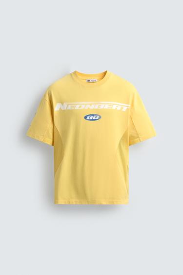 Zara COMBINATION TEXT T-SHIRT - Yellow
