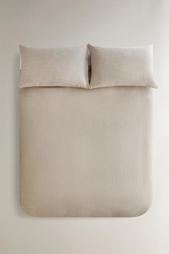 CAPA DE EDREDOM DE LINHO - Bege-claro da Zara - Imagem 0