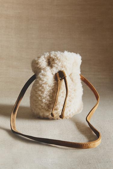 CHILDREN'S FAUX SHEARLING BAG - Beige by Zara