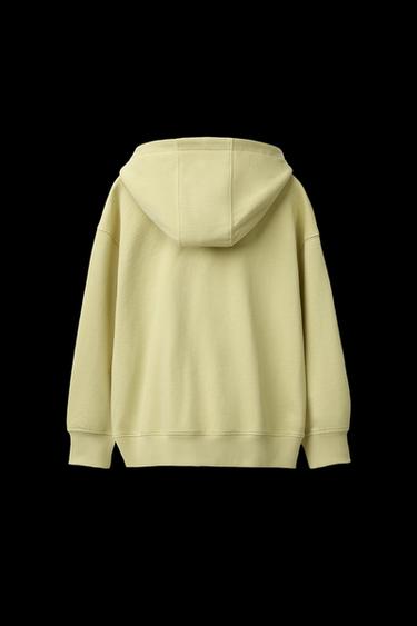 QUARTER-ZIP SWEATSHIRT WITH SLOGAN - Yellow by Zara