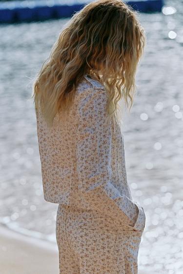 TRF FLORAL PRINT DENIM JACKET - Printed by Zara