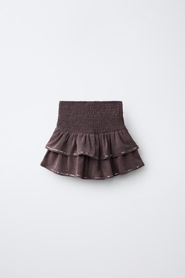 JUPE À VOLANTS ET PAILLETTES - Aubergine de Zara - Image 1